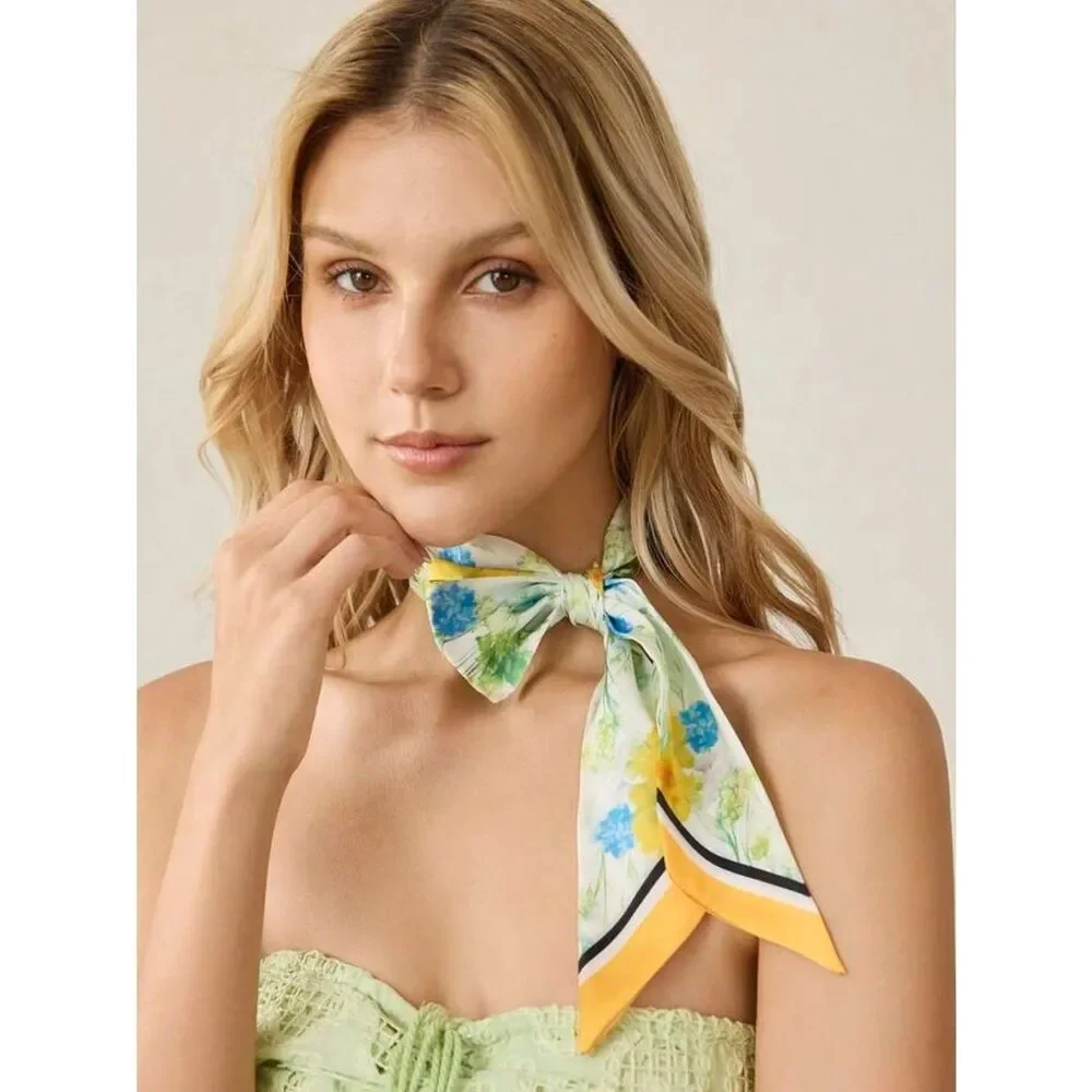 floral skinny scarf A1734